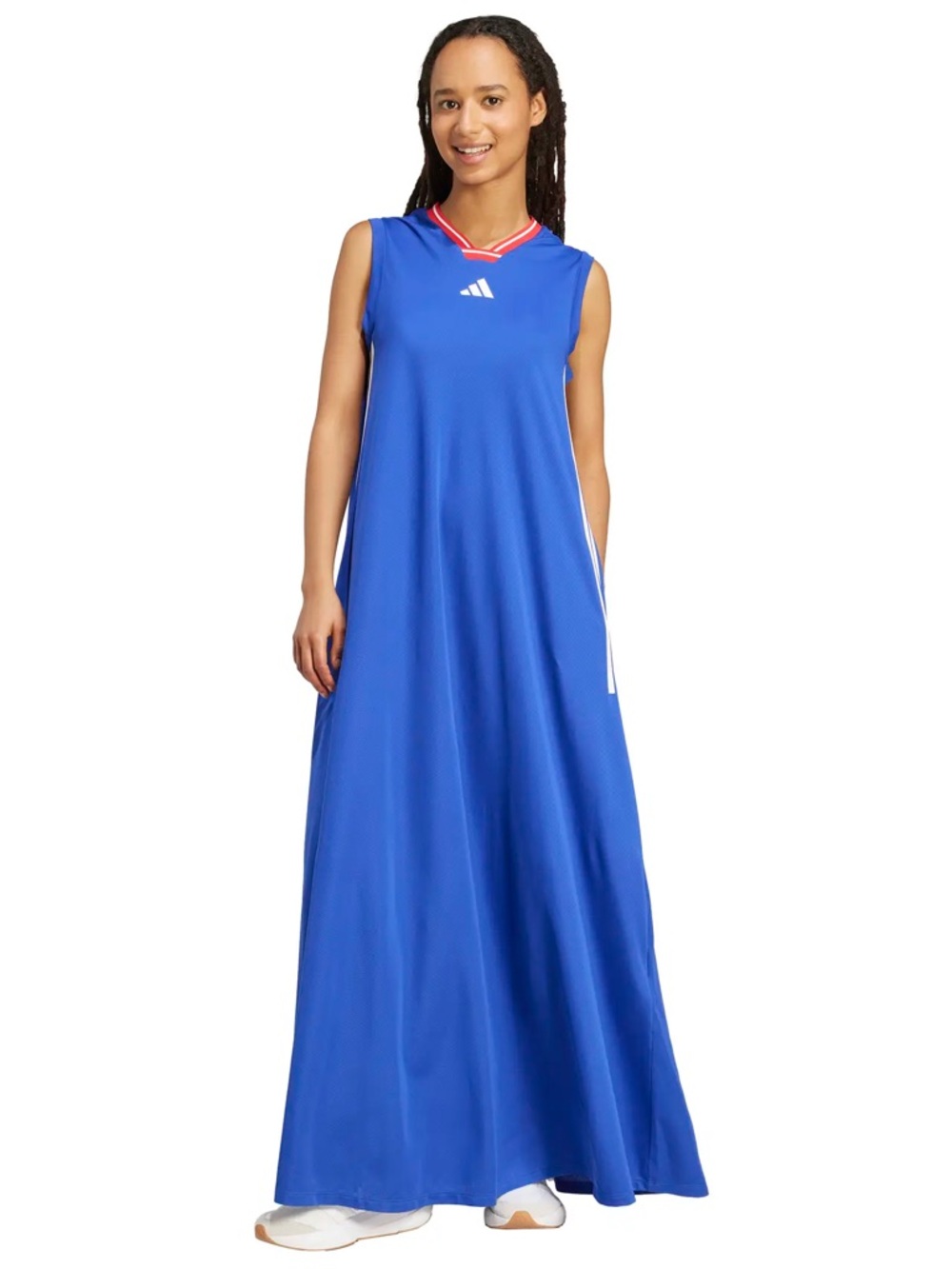 ADIDAS Women’s tiro cut 3-stripes soft mesh maxi dress💙💙